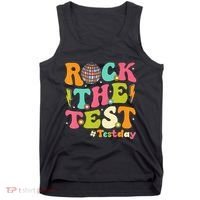 Rock The Test Testing Day Retro Motivational Tank Top thumb 0