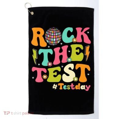 Rock The Test Testing Day Retro Motivational Golf Towel