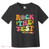 Rock The Test Testing Day Retro Motivational Toddler T-Shirt thumb 0