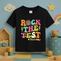 Rock The Test Testing Day Retro Motivational Toddler T-Shirt thumb 3