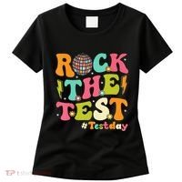 Rock The Test Testing Day Retro Motivational Women's T-Shirt thumb 0