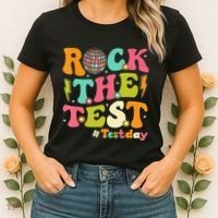 Rock The Test Testing Day Retro Motivational Women's T-Shirt thumb 2