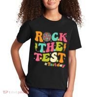Rock The Test Testing Day Retro Motivational Kids T-Shirt thumb 2