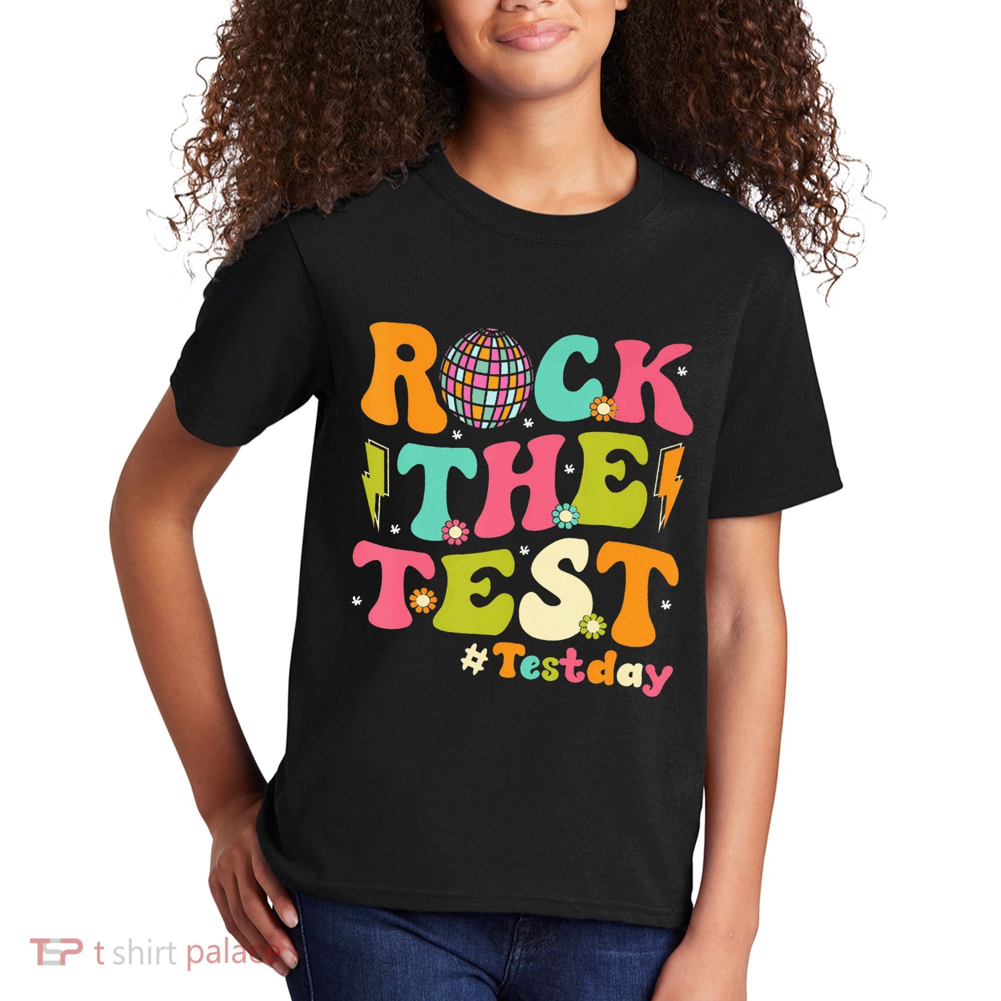 Rock The Test Testing Day Retro Motivational Kids T-Shirt