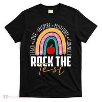 Rock The Test Teach Love Inspire Motivate Connect T-Shirt thumb 0