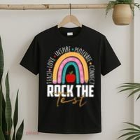 Rock The Test Teach Love Inspire Motivate Connect T-Shirt thumb 2