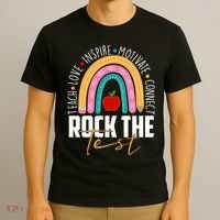 Rock The Test Teach Love Inspire Motivate Connect T-Shirt thumb 3