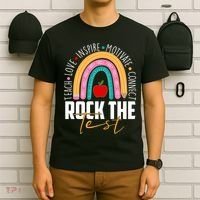Rock The Test Teach Love Inspire Motivate Connect T-Shirt thumb 6