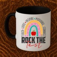 Rock The Test Teach Love Inspire Motivate Connect Coffee Mug thumb 2
