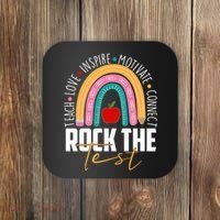 Rock The Test Teach Love Inspire Motivate Connect Coaster thumb 0