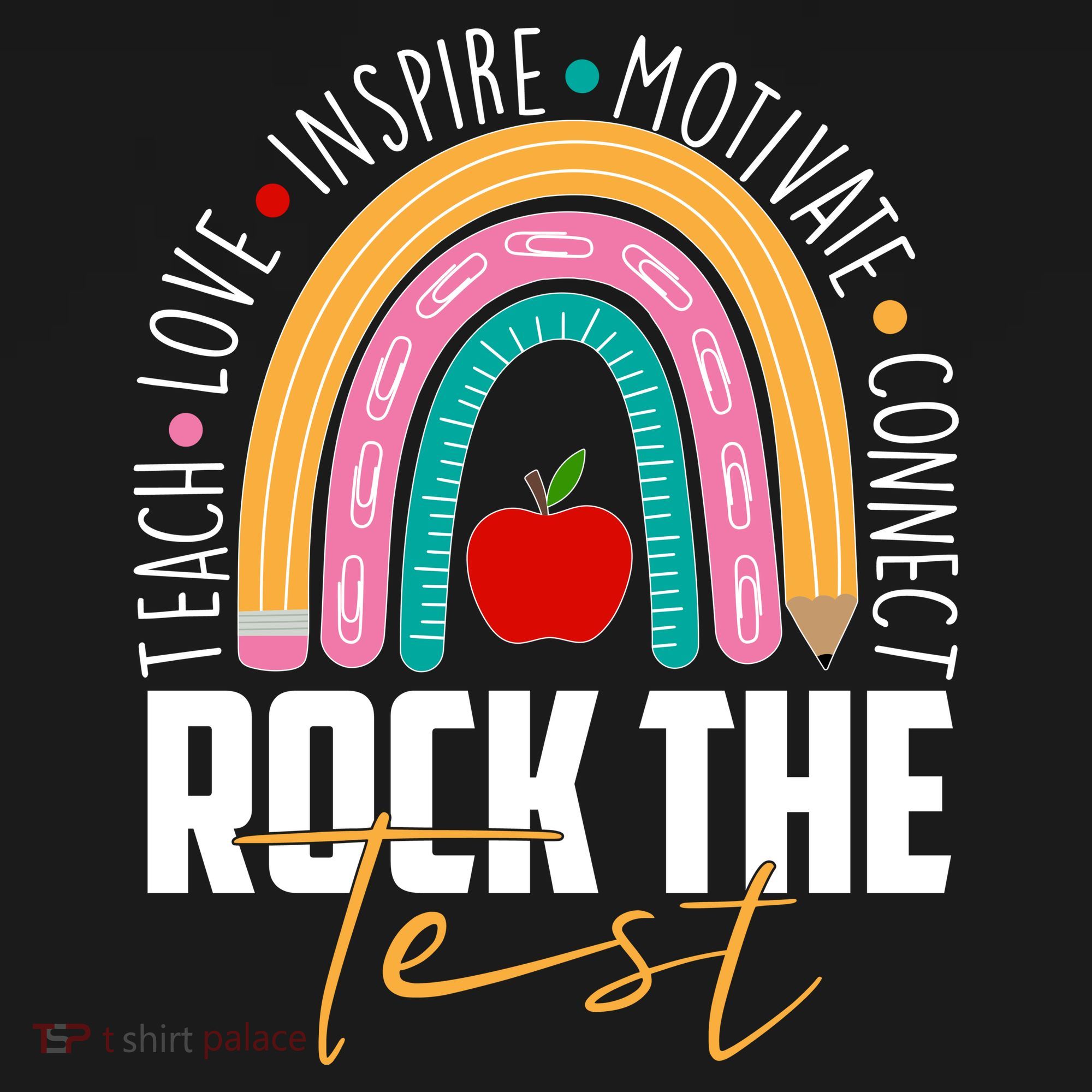 Rock The Test Teach Love Inspire Motivate Connect Baby Bodysuit