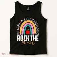 Rock The Test Teach Love Inspire Motivate Connect Tank Top thumb 2