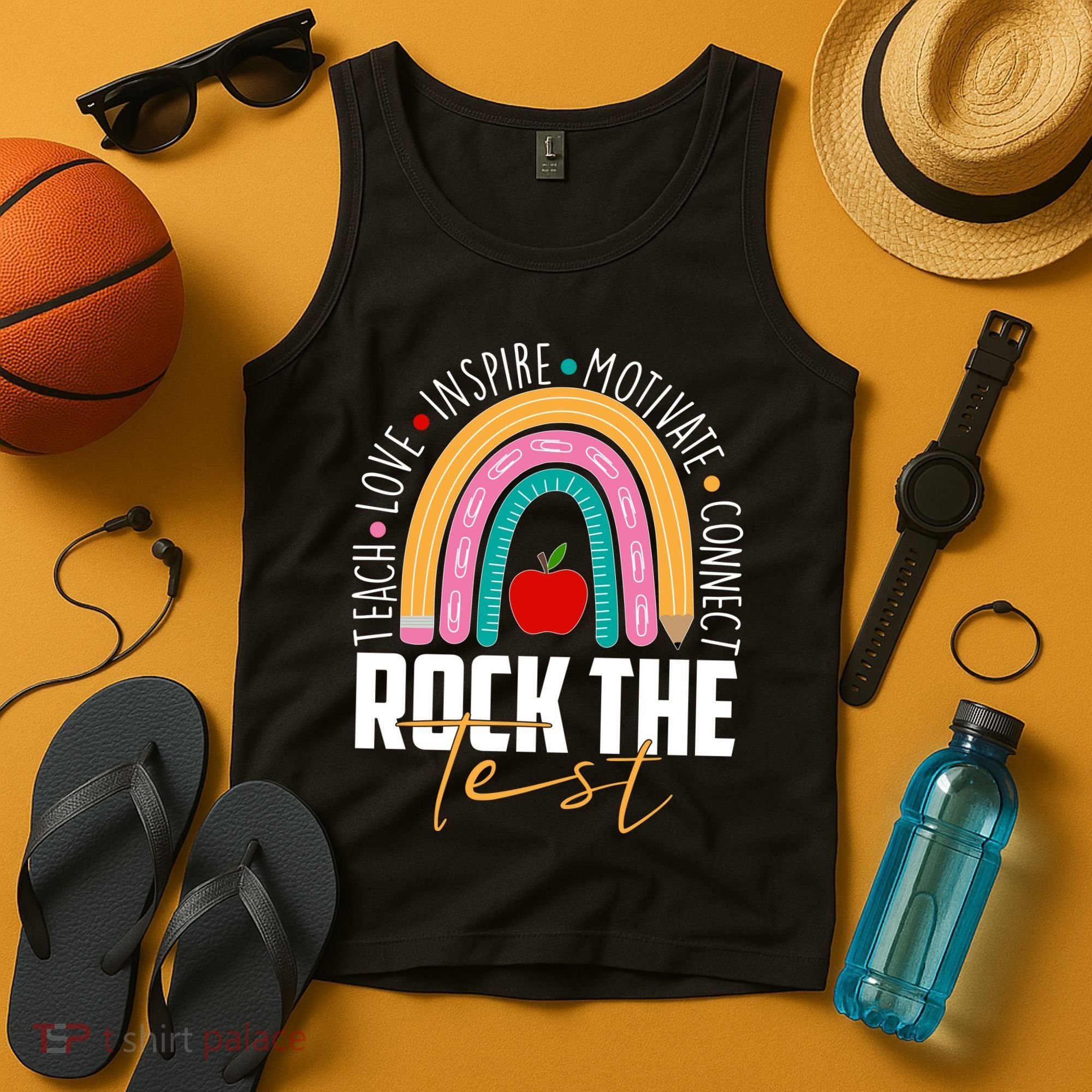 Rock The Test Teach Love Inspire Motivate Connect Tank Top