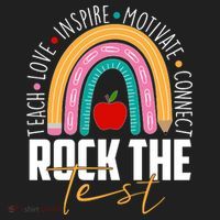 Rock The Test Teach Love Inspire Motivate Connect Golf Towel thumb 3