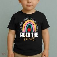 Rock The Test Teach Love Inspire Motivate Connect Toddler T-Shirt thumb 2