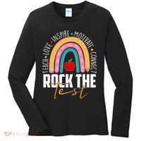 Rock The Test Teach Love Inspire Motivate Connect Women's Long Sleeve Shirt thumb 0