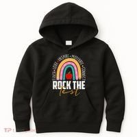Rock The Test Teach Love Inspire Motivate Connect Kids Hoodie thumb 0