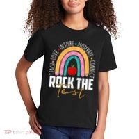 Rock The Test Teach Love Inspire Motivate Connect Kids T-Shirt thumb 2