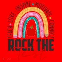 Rock The Test Teach Love Inspire Motivate Connect Santa Hat thumb 1