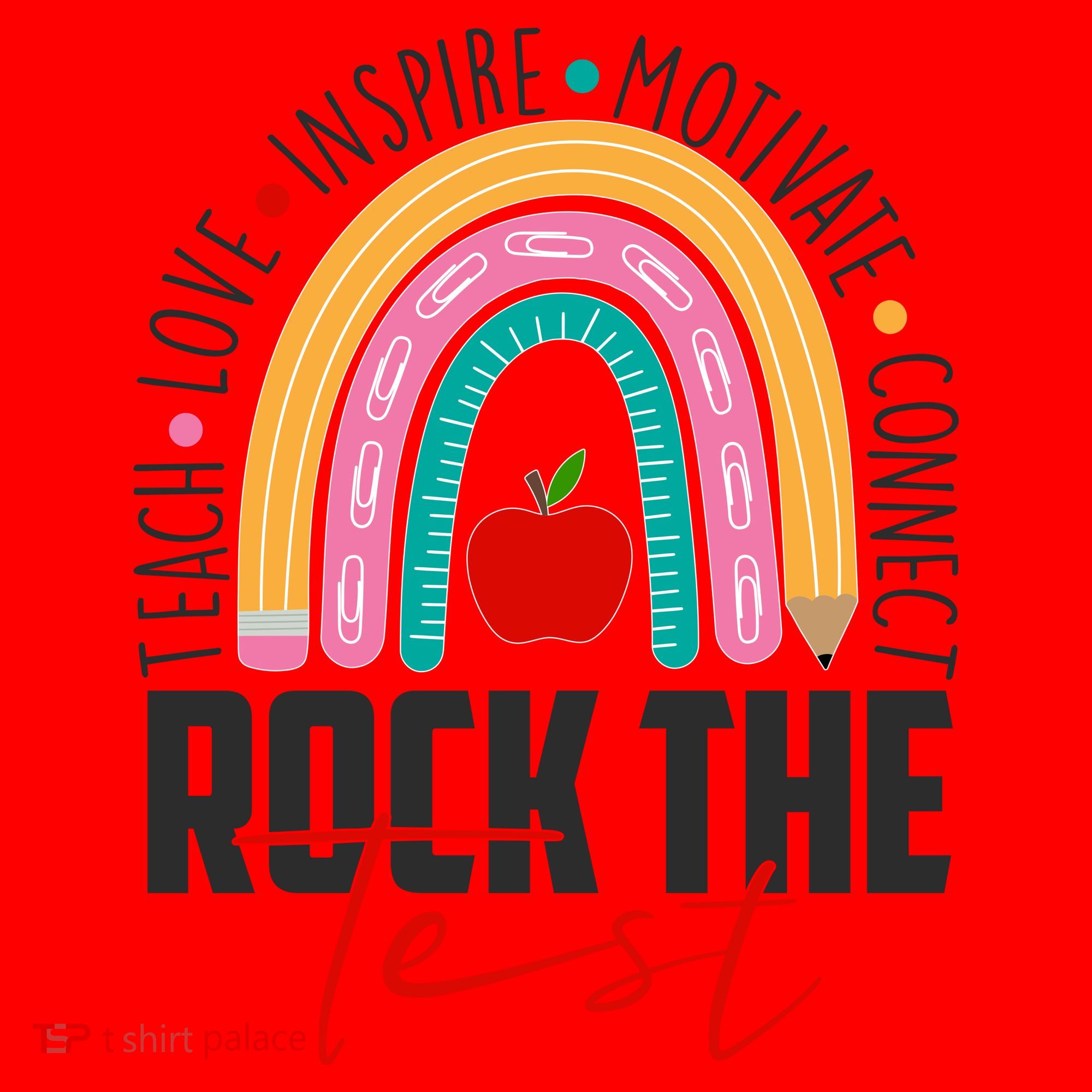 Rock The Test Teach Love Inspire Motivate Connect Santa Hat