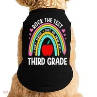 Rock The Test Day 3rd Grade Teacher Third Grade Testing Day Doggie Tank thumb 0