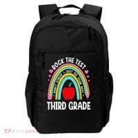 Rock The Test Day 3rd Grade Teacher Third Grade Testing Day Backpack thumb 0