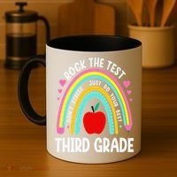 Rock The Test Day 3rd Grade Teacher Third Grade Testing Day Coffee Mug thumb 4