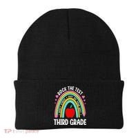 Rock The Test Day 3rd Grade Teacher Third Grade Testing Day Beanie thumb 0