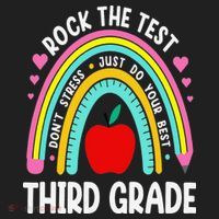 Rock The Test Day 3rd Grade Teacher Third Grade Testing Day Beanie thumb 2