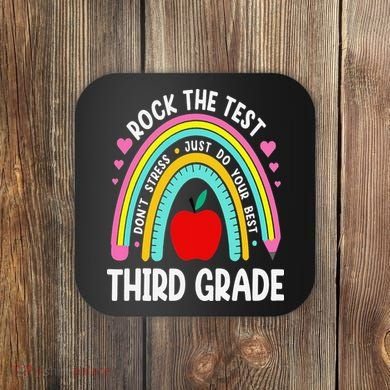 Rock The Test Day 3rd Grade Teacher Third Grade Testing Day Coaster