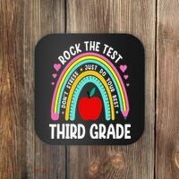 Rock The Test Day 3rd Grade Teacher Third Grade Testing Day Coaster thumb 0