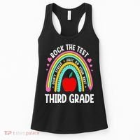 Rock The Test Day 3rd Grade Teacher Third Grade Testing Day Women's Tank Top thumb 0