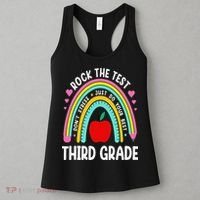 Rock The Test Day 3rd Grade Teacher Third Grade Testing Day Women's Tank Top thumb 3