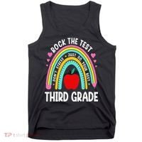 Rock The Test Day 3rd Grade Teacher Third Grade Testing Day Tank Top thumb 0