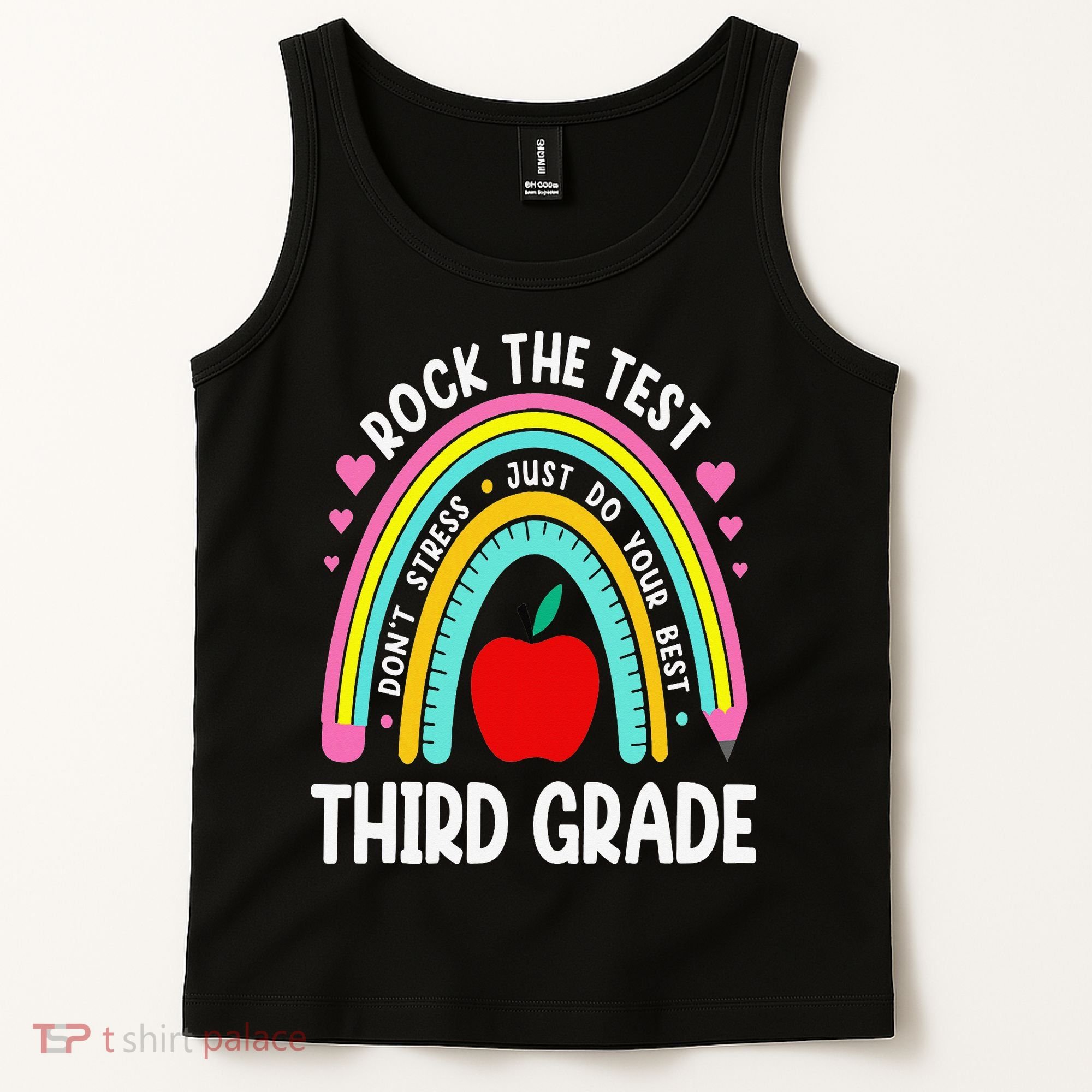 Rock The Test Day 3rd Grade Teacher Third Grade Testing Day Tank Top