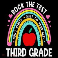 Rock The Test Day 3rd Grade Teacher Third Grade Testing Day Tank Top thumb 6