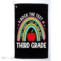 Rock The Test Day 3rd Grade Teacher Third Grade Testing Day Golf Towel thumb 0