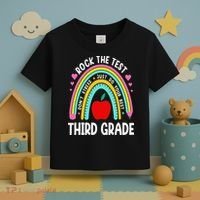 Rock The Test Day 3rd Grade Teacher Third Grade Testing Day Toddler T-Shirt thumb 3