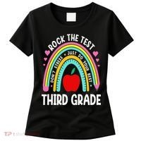 Rock The Test Day 3rd Grade Teacher Third Grade Testing Day Women's T-Shirt thumb 0