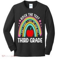 Rock The Test Day 3rd Grade Teacher Third Grade Testing Day Kids Long Sleeve Shirt thumb 0