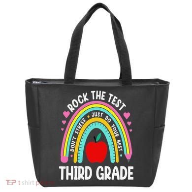 Rock The Test Day 3rd Grade Teacher Third Grade Testing Day Tote Bag