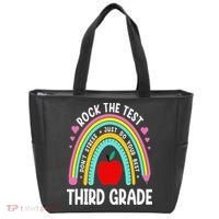 Rock The Test Day 3rd Grade Teacher Third Grade Testing Day Tote Bag thumb 0