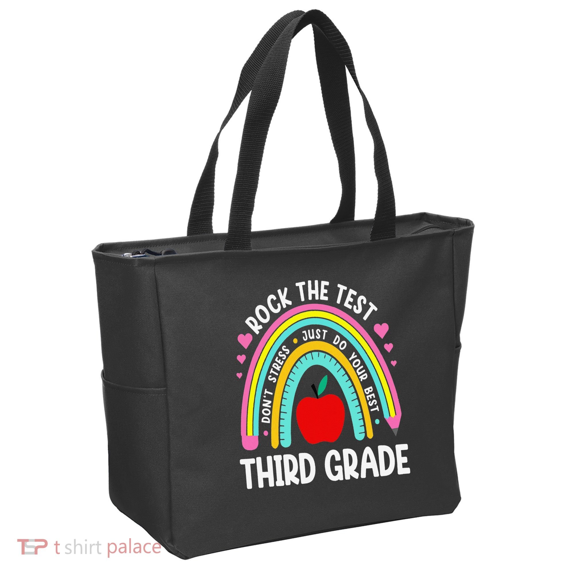 Rock The Test Day 3rd Grade Teacher Third Grade Testing Day Tote Bag