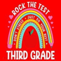 Rock The Test Day 3rd Grade Teacher Third Grade Testing Day Santa Hat thumb 1