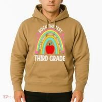 Rock The Test Day 3rd Grade Teacher Third Grade Testing Day Hoodie thumb 2