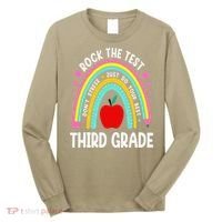 Rock The Test Day 3rd Grade Teacher Third Grade Testing Day Long Sleeve Shirt thumb 0