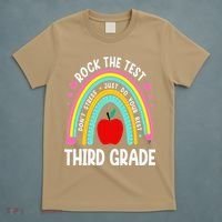 Rock The Test Day 3rd Grade Teacher Third Grade Testing Day T-Shirt thumb 5