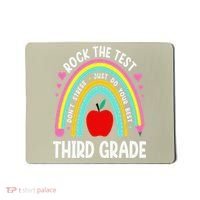 Rock The Test Day 3rd Grade Teacher Third Grade Testing Day Mousepad thumb 0