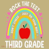 Rock The Test Day 3rd Grade Teacher Third Grade Testing Day Mousepad thumb 1
