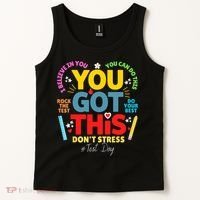 Rock The Test Don't Stress You Got This Teacher Testing Day  Tank Top thumb 2